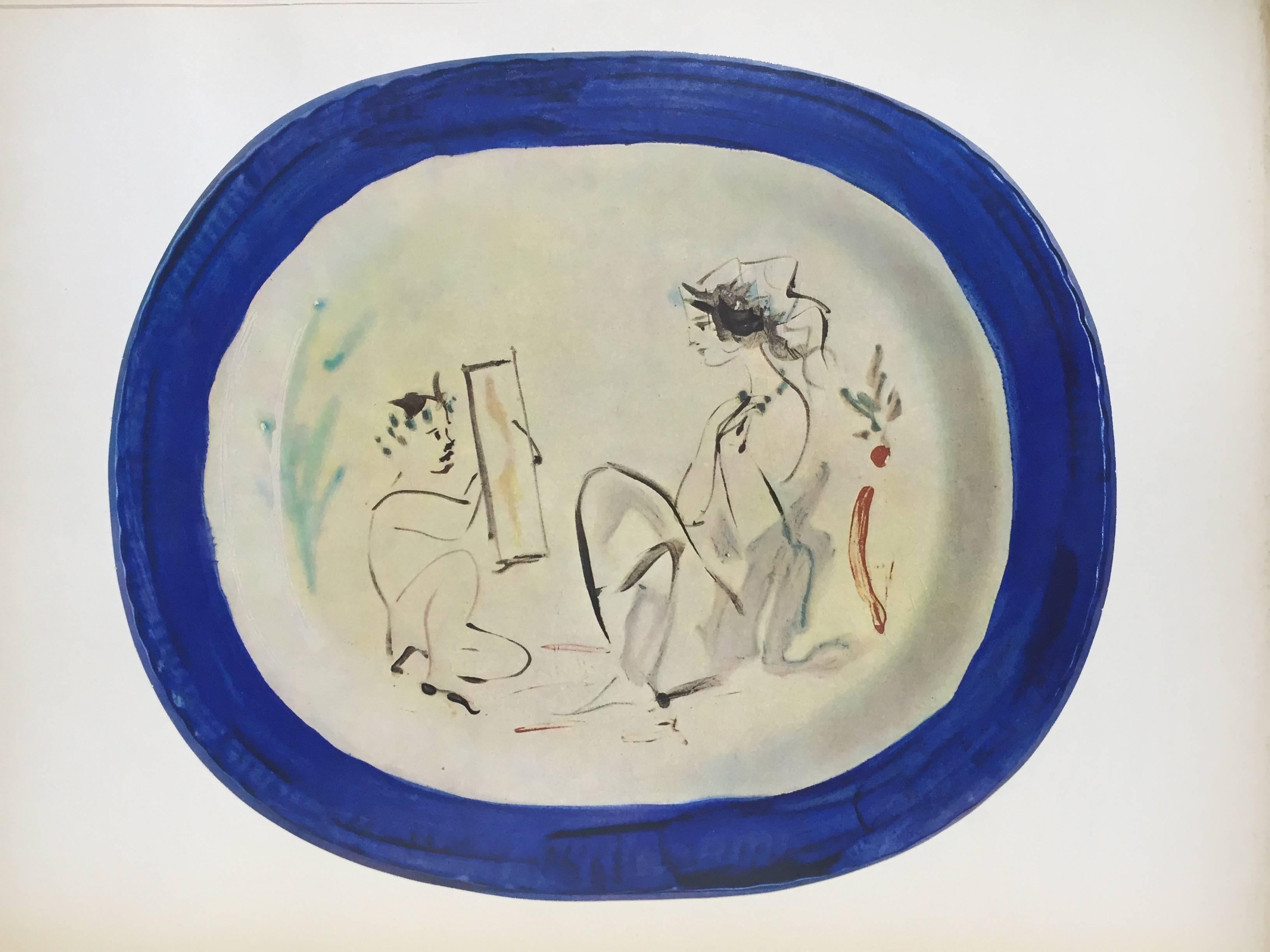 First edition, published by Albert Skira, 1948.

This is a beautiful unpainted portfolio of all 18 tipped-in photographs of Picasso ceramics, 17 inside and one on the cover. Each of these prints are cut to the shape of the ceramic, and have a