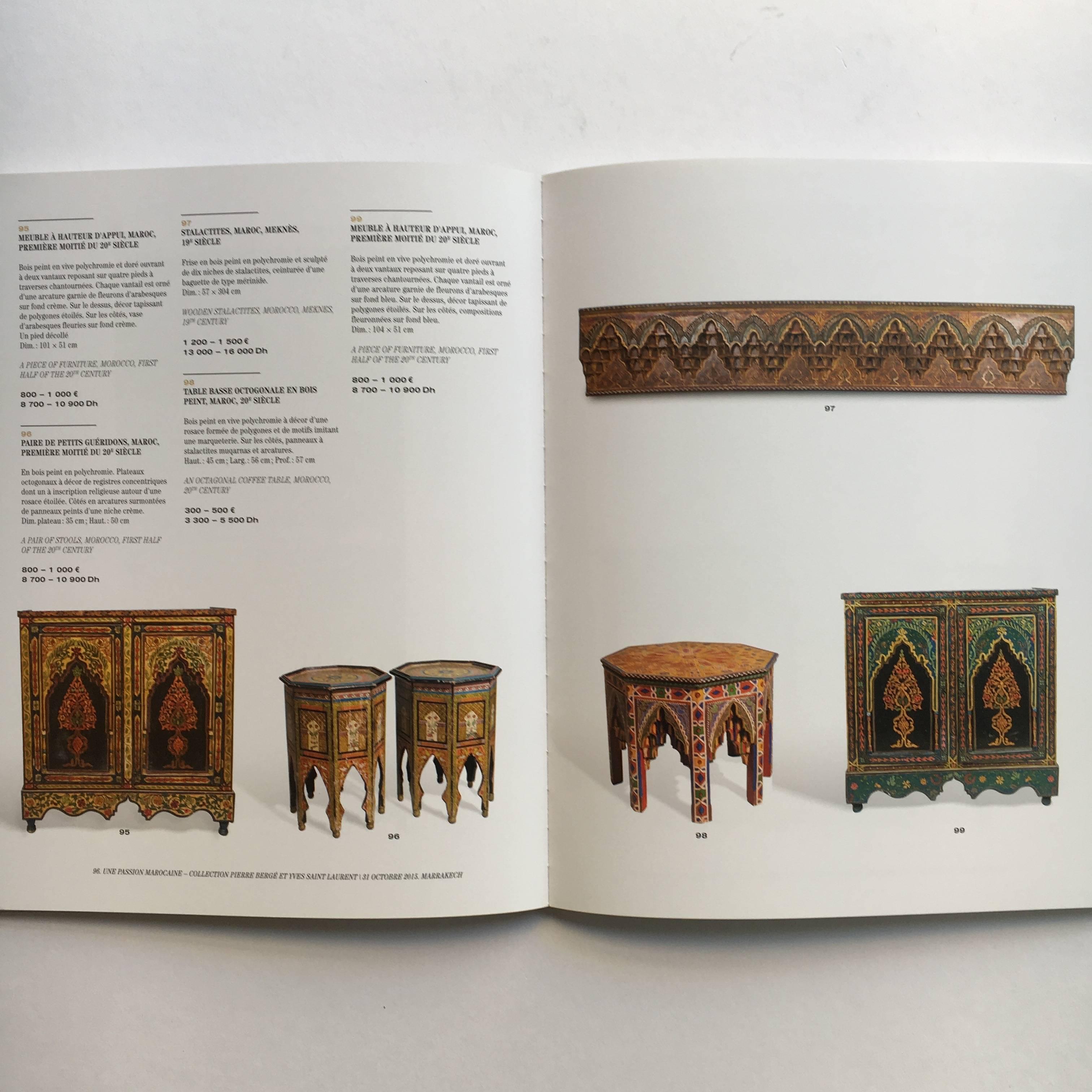 Published by Artcurial, 2015

Published on the occasion of the Artcurial auction of Yves-Saint Laurent and Pierre Bergé's personal collection, entitled 'Yves Saint Laurent et le Maroc'. 

Consisting of nearly 180 objects of Moroccan art,