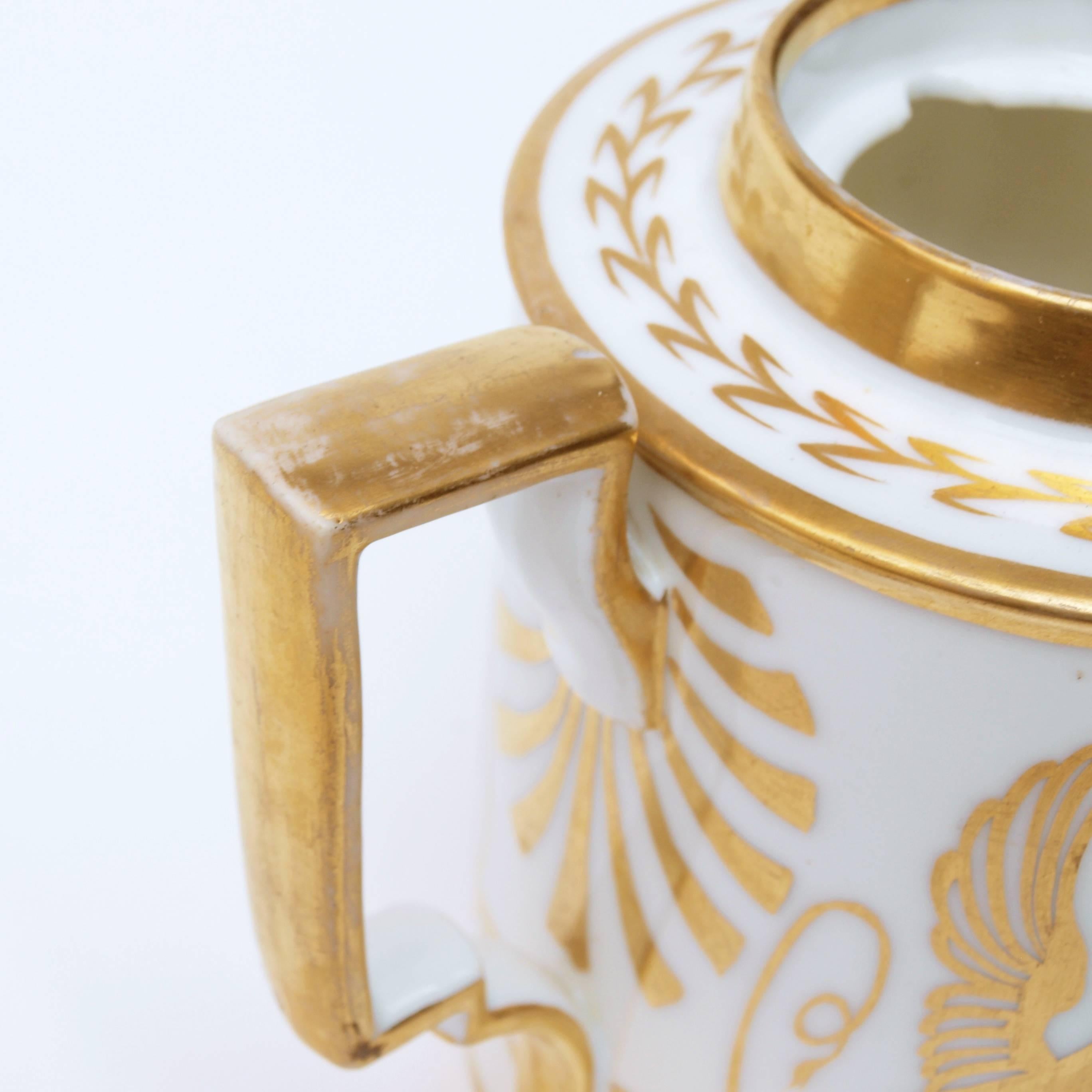 French Early 19th Century Paris White Porcelain Teapot