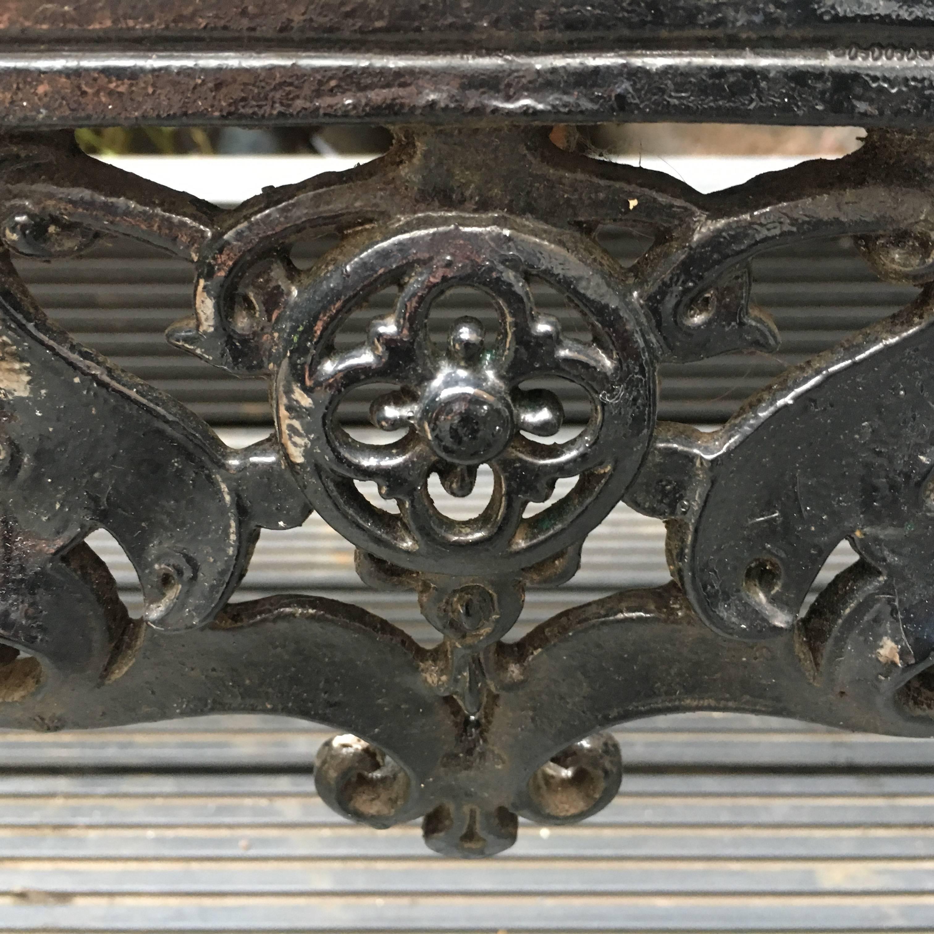 Victorian Original Coalbrookdale Cast Iron Garden Bench, 1853