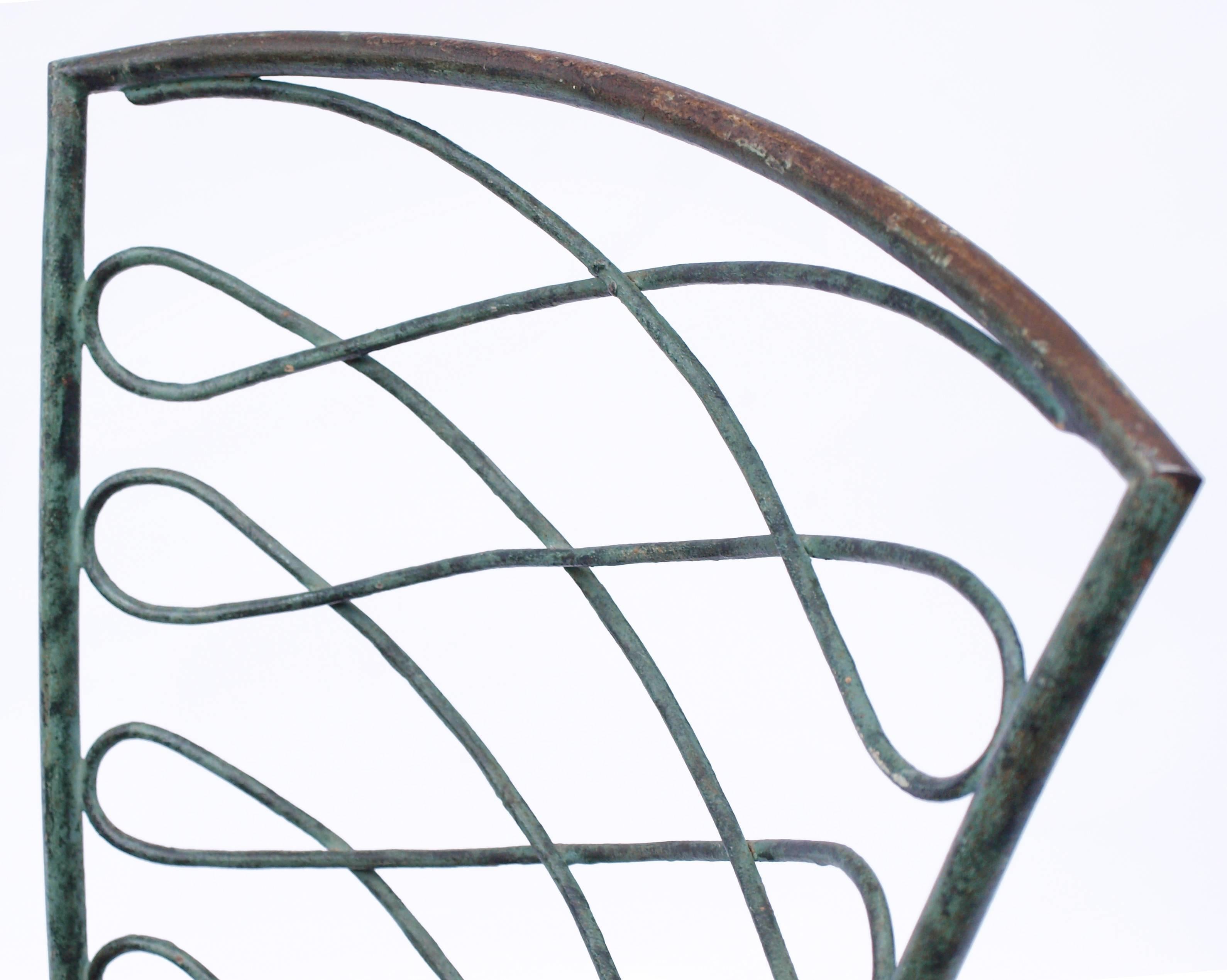 Pair of René Prou Verdigris Iron Chairs In Good Condition In London, GB