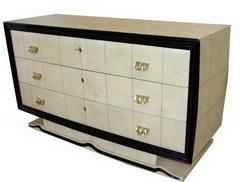 20th Century Italian Parchment Art Deco Dresser