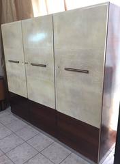 Parchment and Rosewood Art Deco Armoire, 1930s