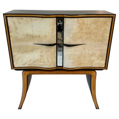 Meuble-bar Art déco italien de couleur parchemin, attribué à Paolo Buffa, Italie, années 1940