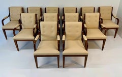 Set di 12 sedie da pranzo neoclassiche italiane con influenze Art Déco, anni '50