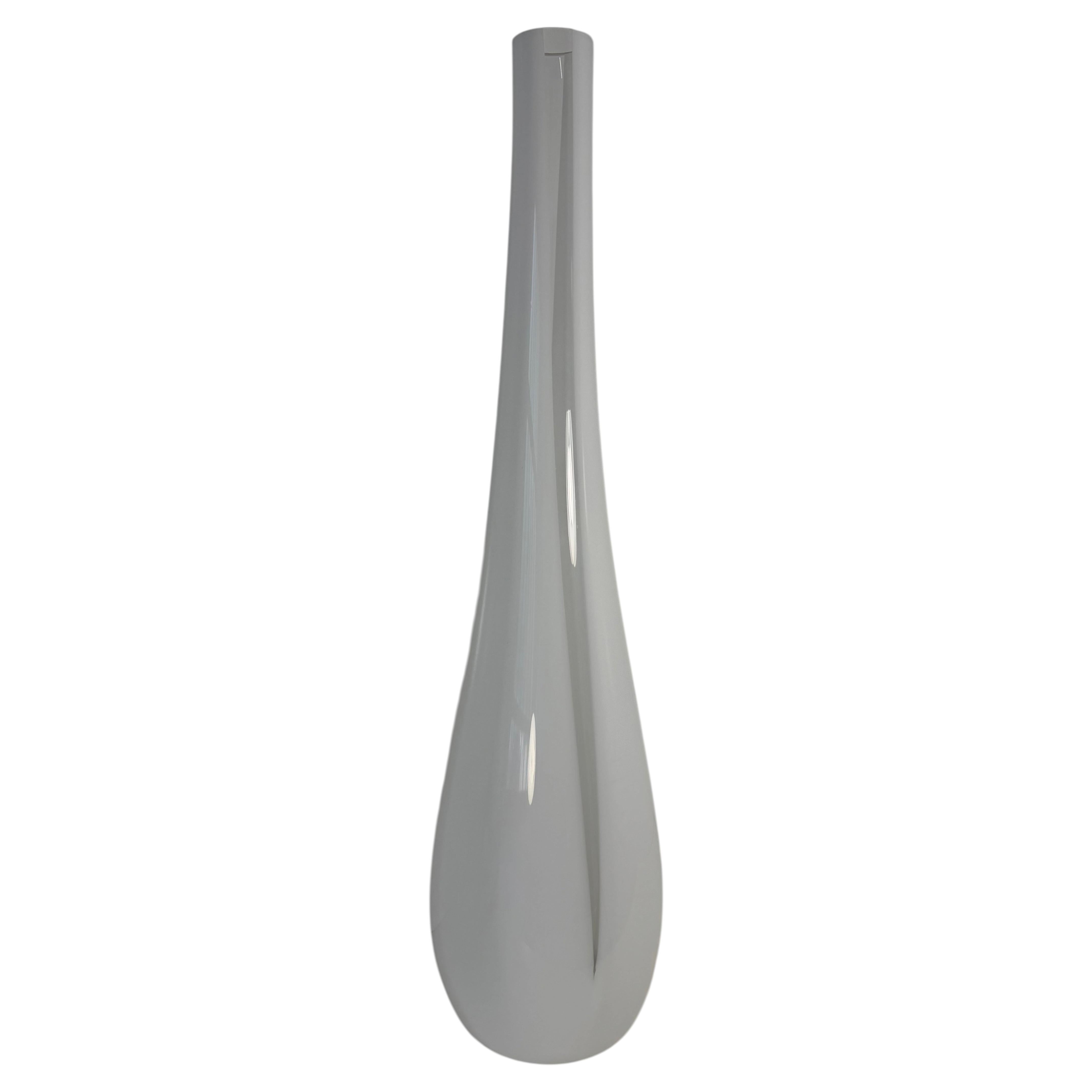 Große Vase aus weißem und klarem Murano-Glas, Italien, 1990er Jahre