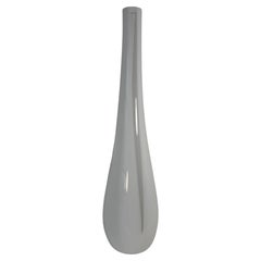 Jarrón grande de cristal de Murano blanco y transparente, Italia, década de los 90