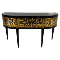 French Art Deco Black and Gold Cabinet, late 1940s