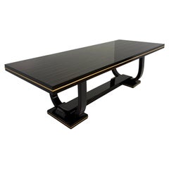 Mesa de comedor italiana de estilo Art Déco con ribete de arce, década de 1940