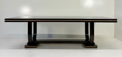 Mesa de comedor italiana de estilo Art Déco con ribete de arce, década de 1940