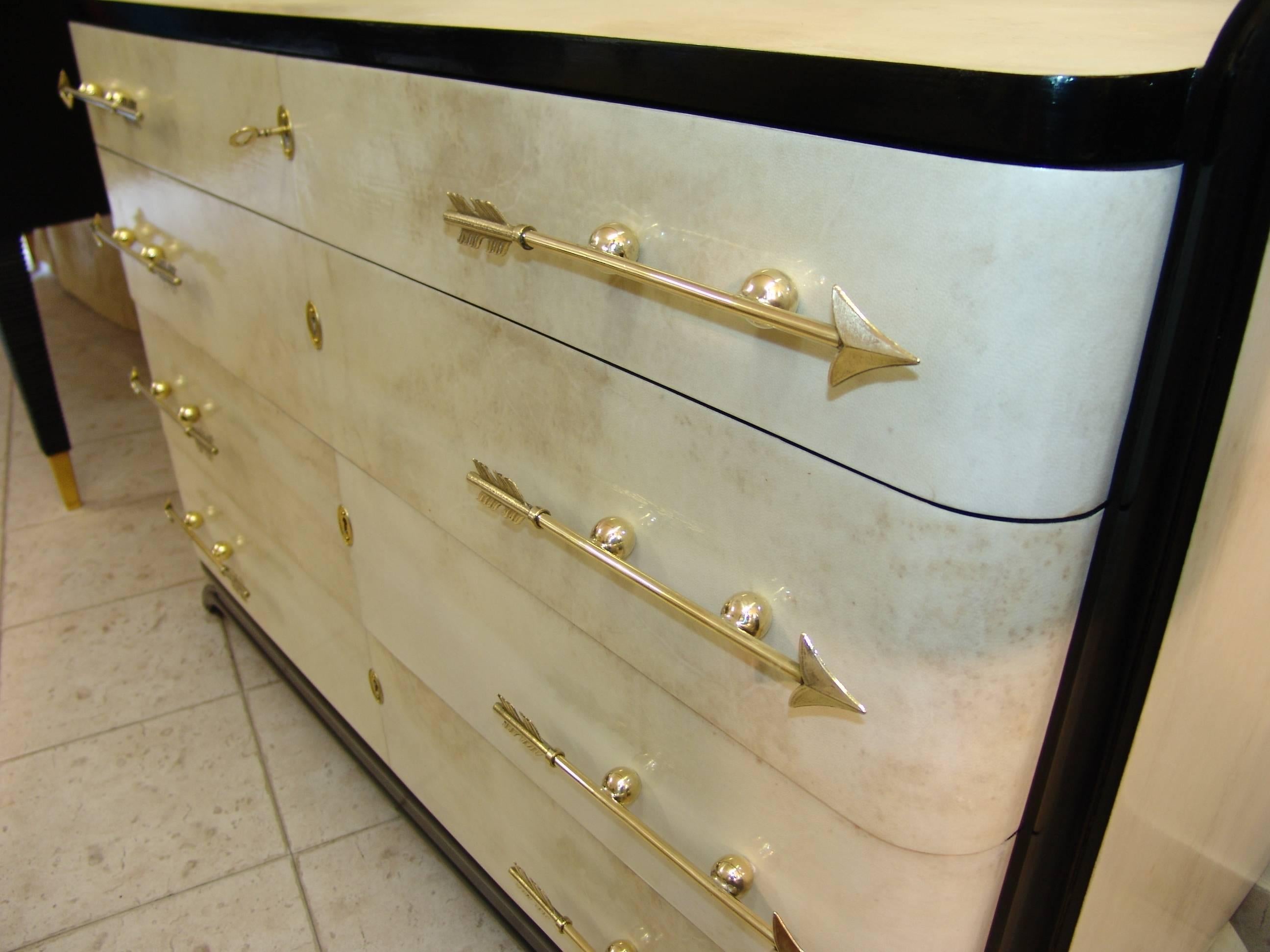 Italian Exclusive Parchment Art Deco Dresser