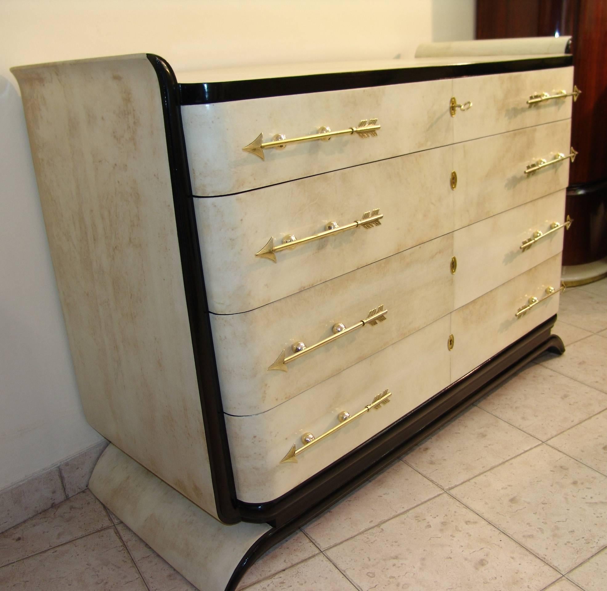 Brass Exclusive Parchment Art Deco Dresser