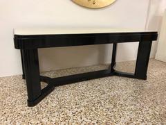 1930s Italian Parchment and Black Lacquered Dining Table