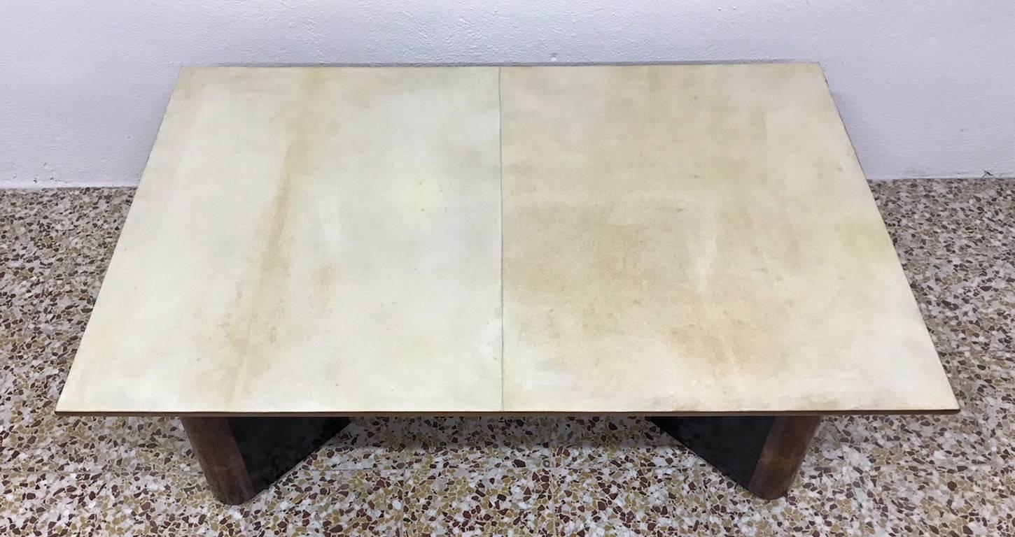 Italian Art Deco Parchment Coffee Table In Excellent Condition In Meda, MB