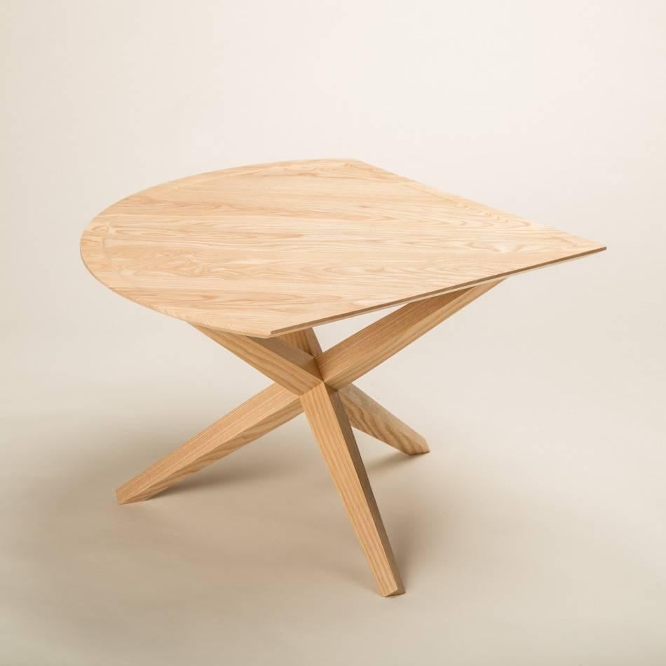 Hand-Crafted Solid Ash Jack Base End Table For Sale