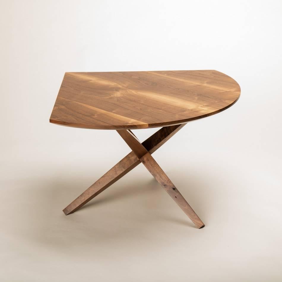 Mid-Century Modern Solid Walnut Jack Base Corner Table For Sale