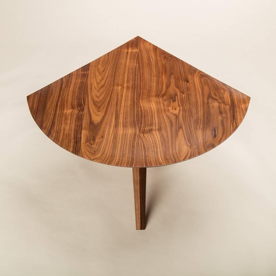 Mid-Century Modern Solid Walnut Jack Base Corner Table For Sale