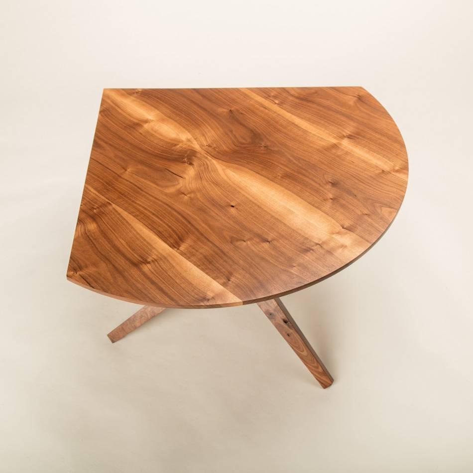 Hand-Crafted Solid Walnut Jack Base Corner Table For Sale