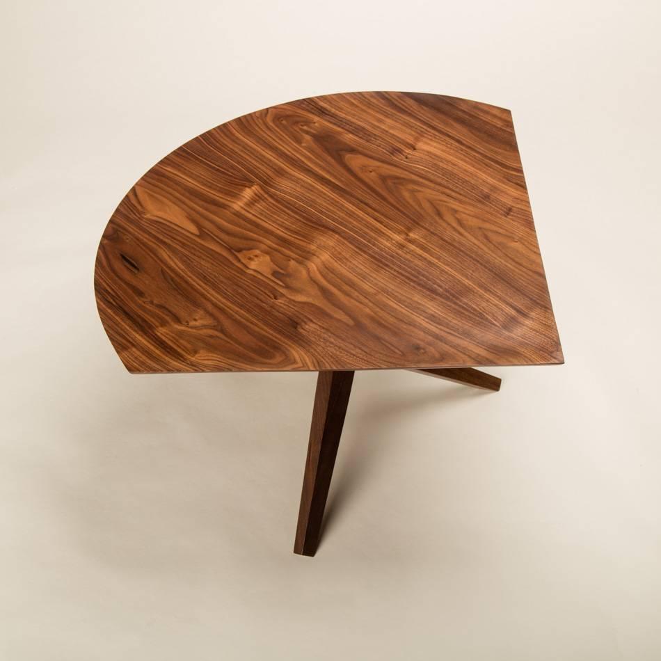 Solid Walnut Jack Base Corner Table For Sale 2