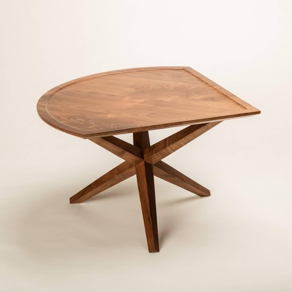 Solid Walnut Ledge Top Corner Table In New Condition For Sale In San Diego, CA