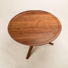 Solid Walnut Round Ledge Top End Table