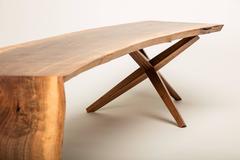 Jack Base Cascading Live Edge Solid Walnut Slab Cocktail Table