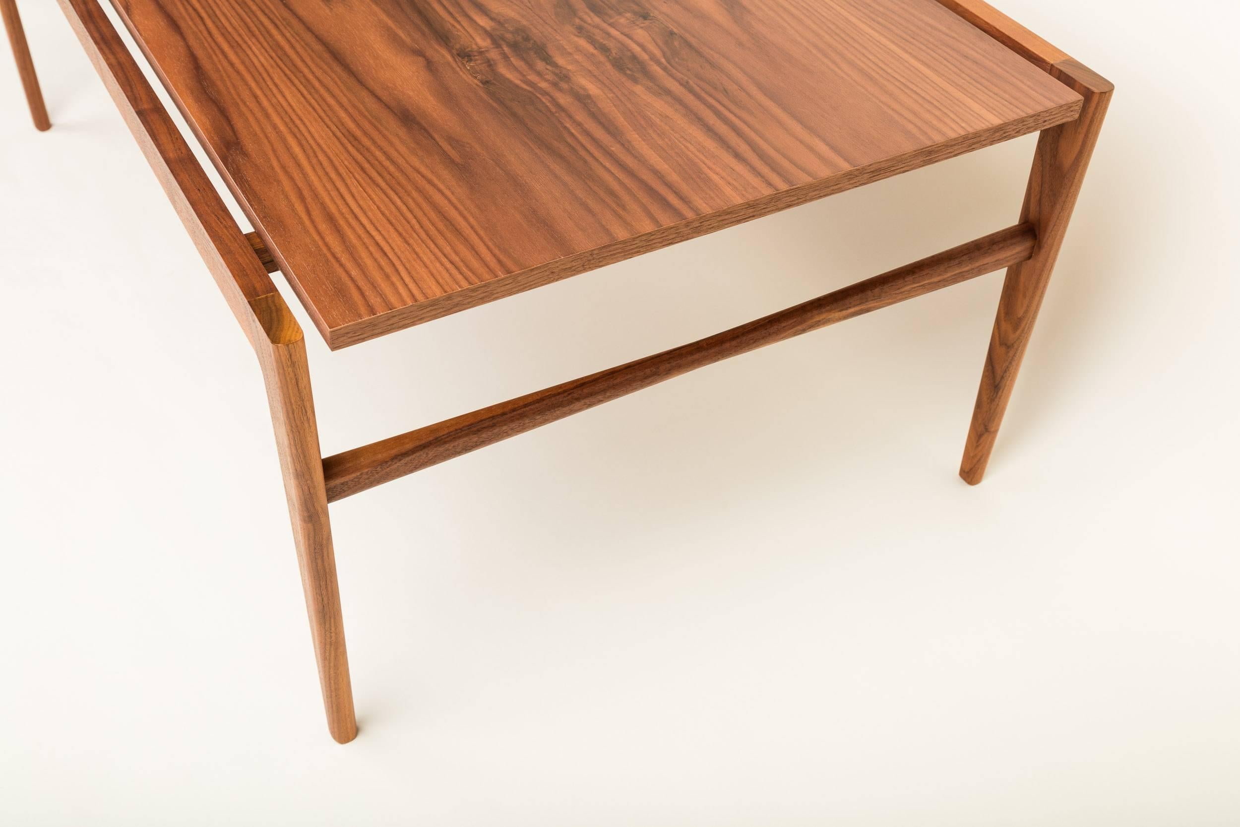 Hand-Crafted Lilian Handmade Walnut Coffee Table For Sale