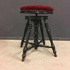 French Antique Napoleon III Piano Stool, circa 1850s