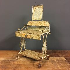 Antique Miniature Scale Model Metal Washstand, France, Late 19th Century