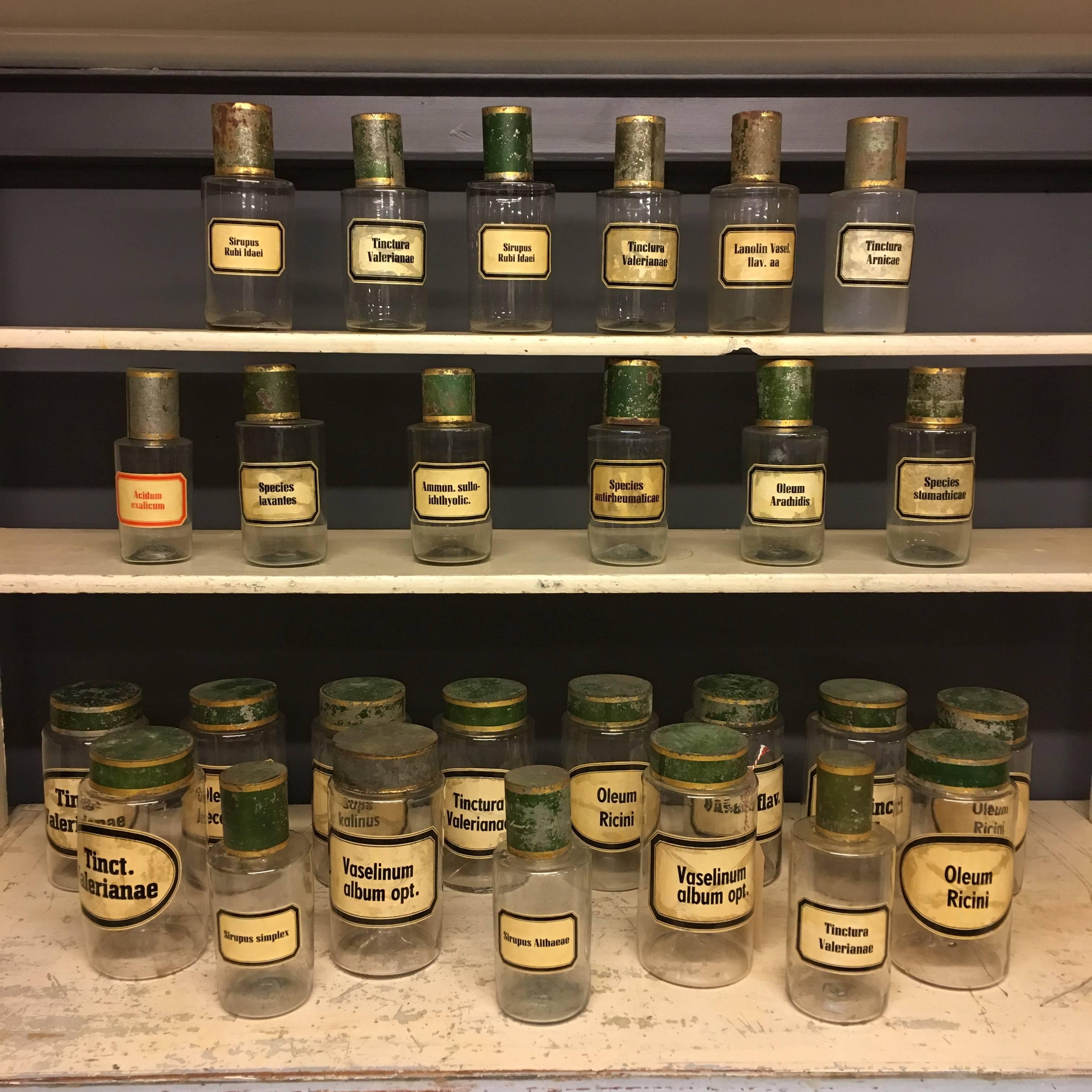 Rare Set of 27 Antique Pharmacy Jars, France, 19th Century In Good Condition In Ulft, Gelderland