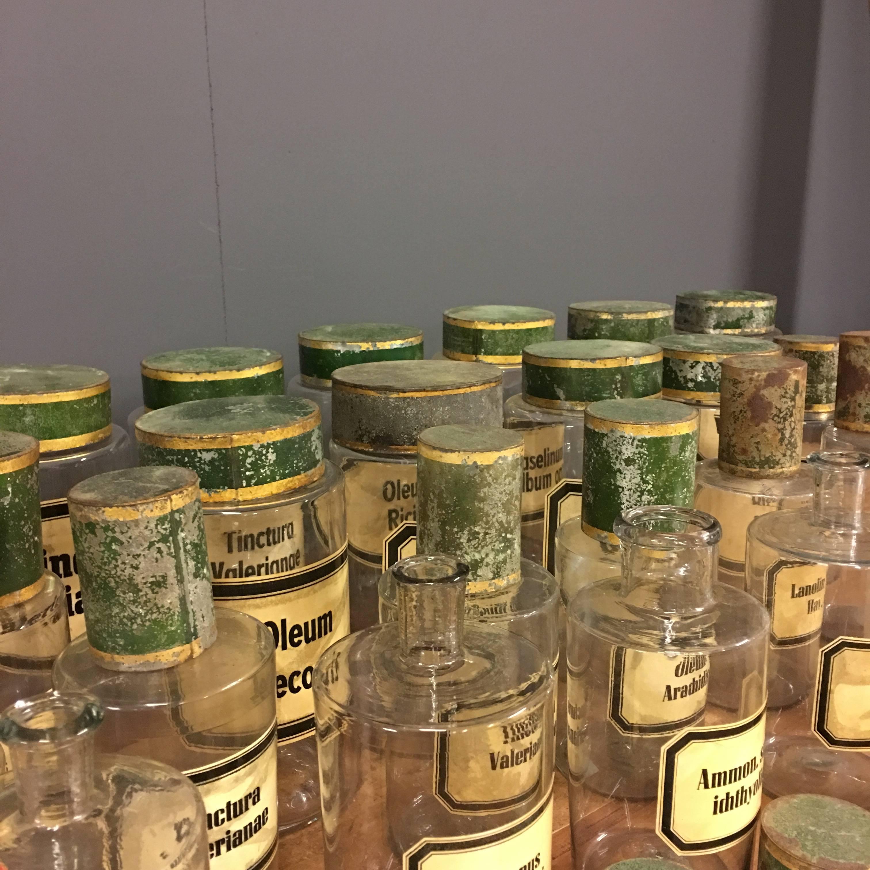 Rare Set of 27 Antique Pharmacy Jars, France, 19th Century 2