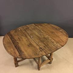 Swedish Oval Pine Wood Gateleg Table, 18th Century