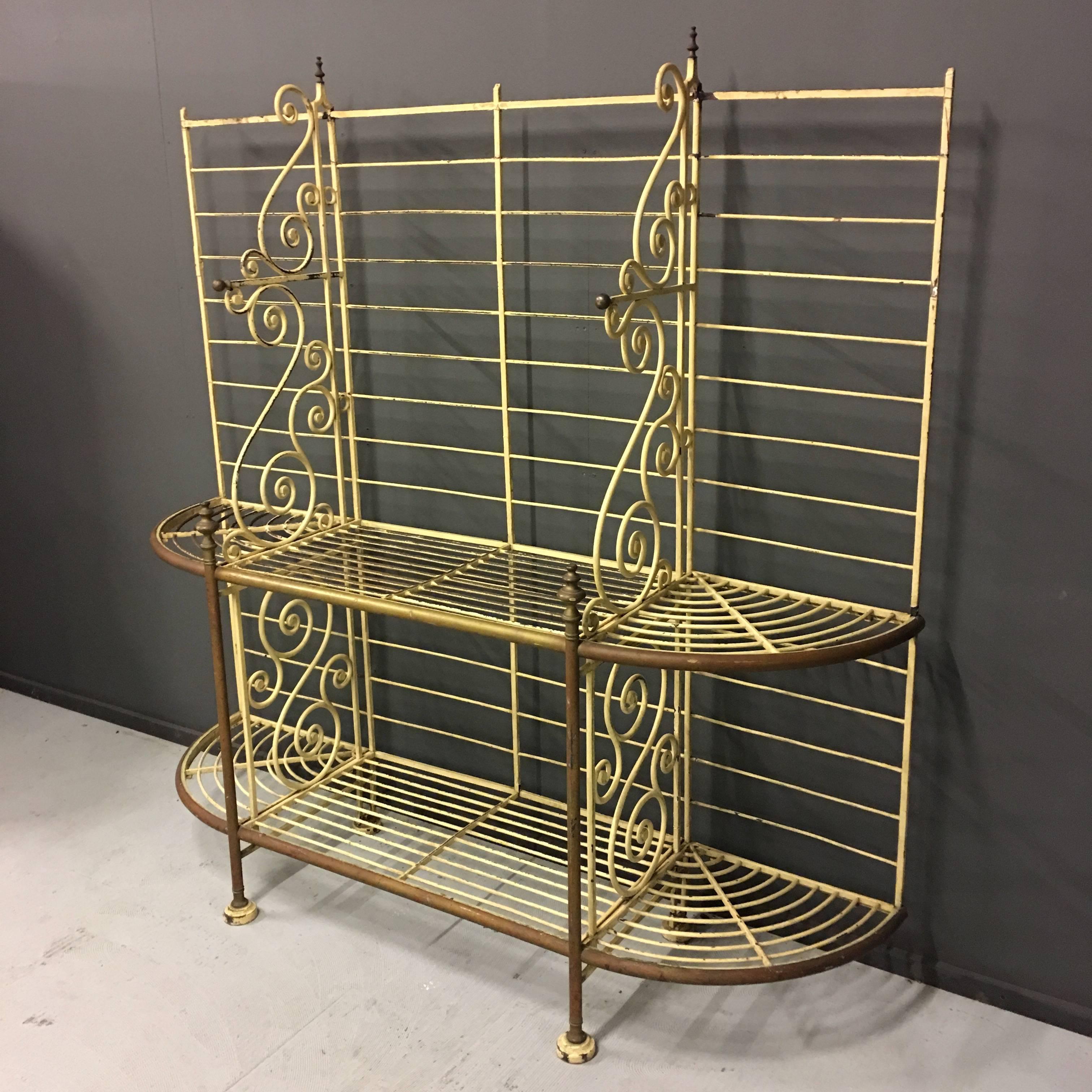 antique french brass bakers rack