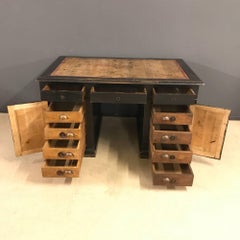 Black Desk with Drawers, Late 19th Century