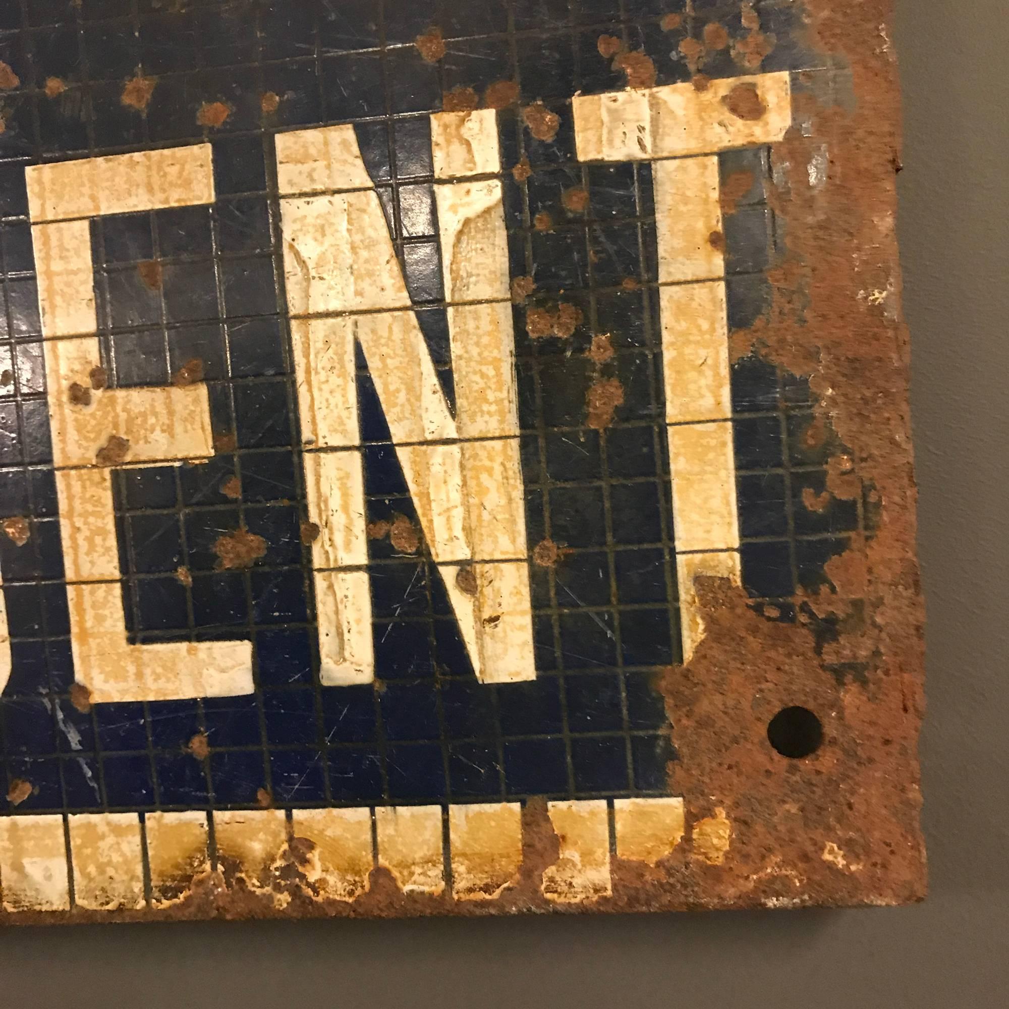 20th Century Enamel Sign from French Railway Station St. Ouent