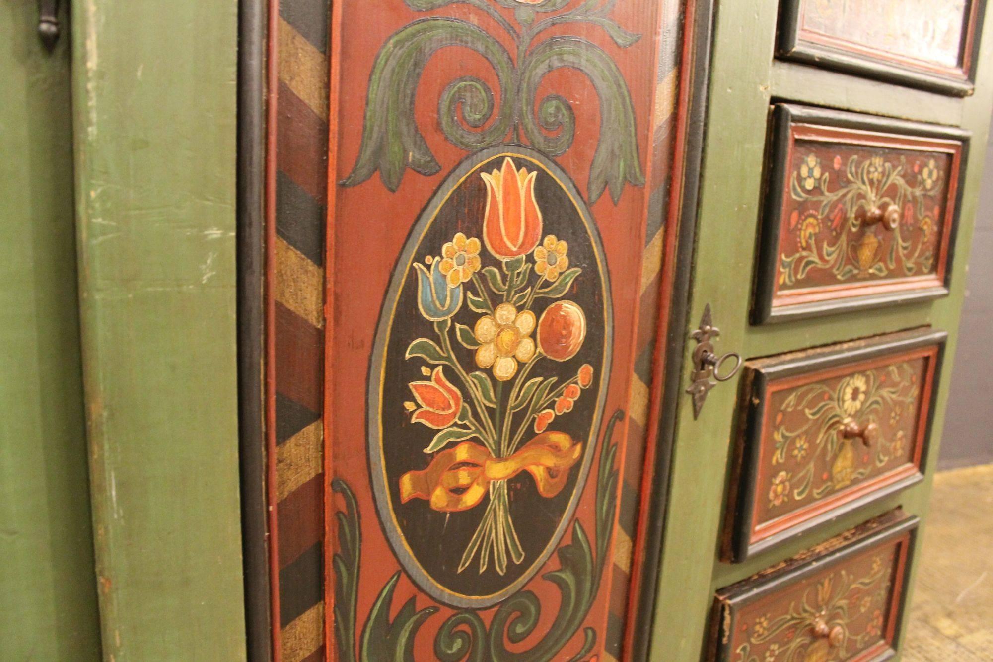 Antique German Cabinet Hand-Painted For Sale 1
