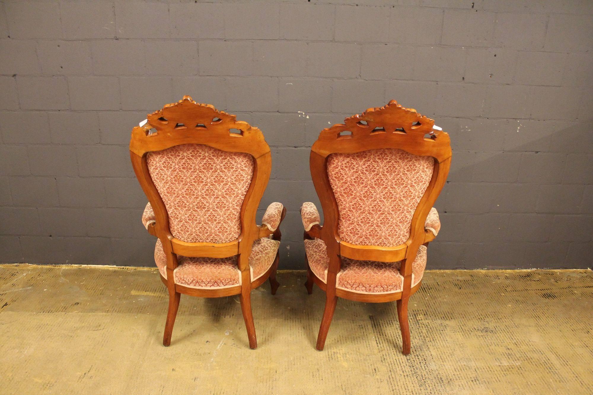 French Biedermeier Style Pair of Chairs For Sale