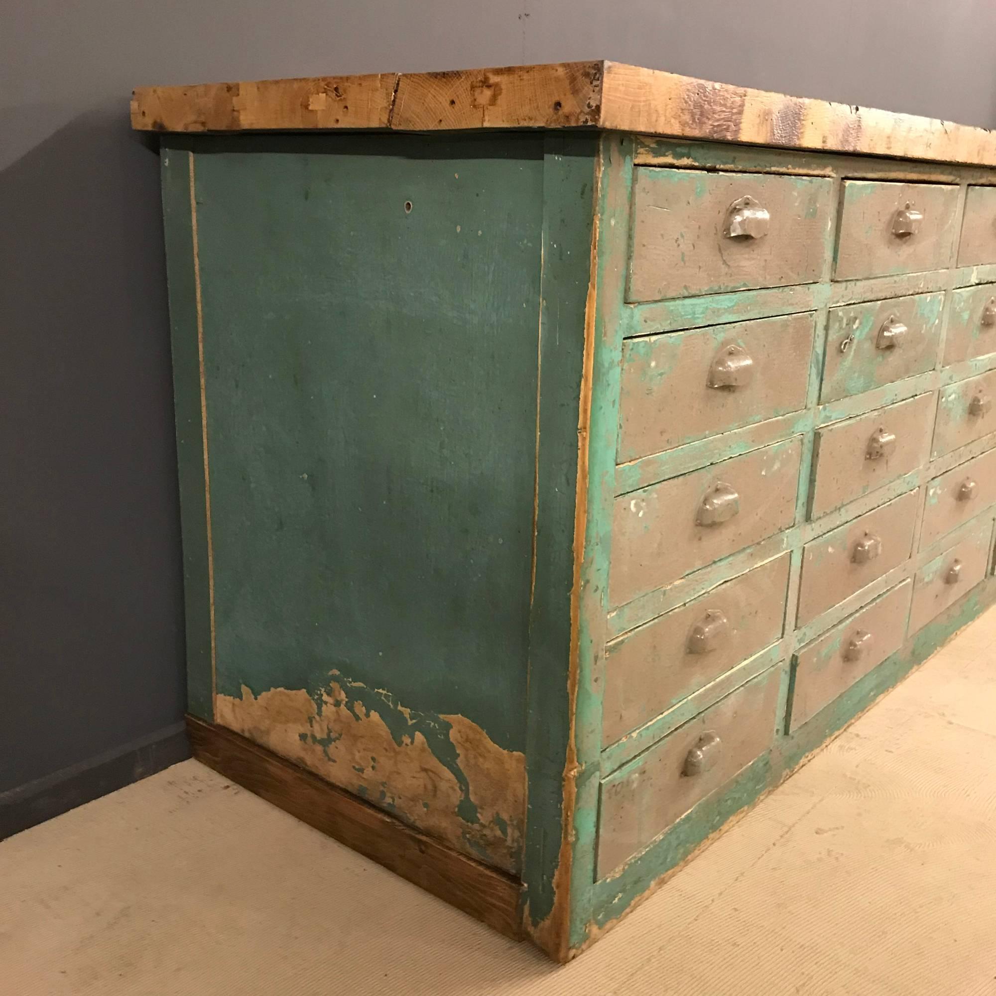 Big Bank of Drawers with Oak Top In Good Condition For Sale In Ulft, Gelderland