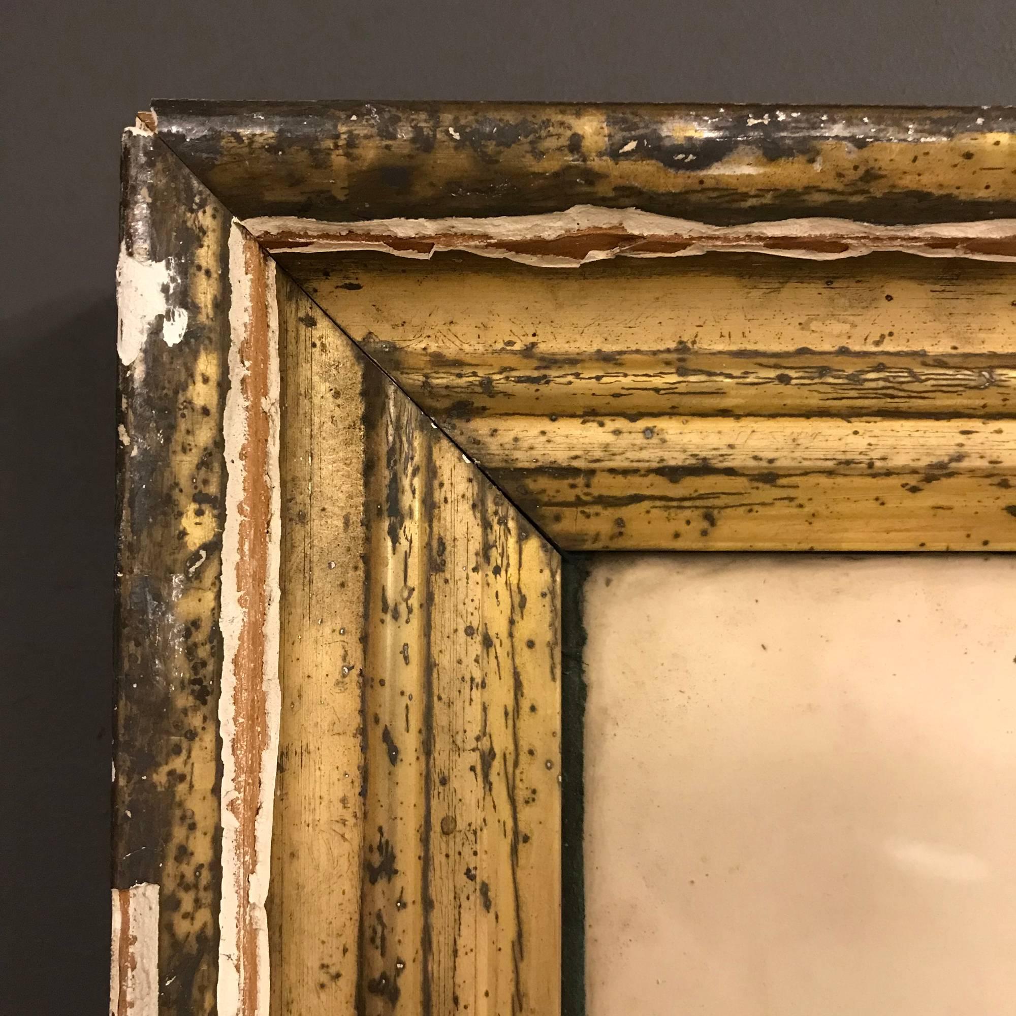 Pair of French Antique Portraits in Gilt Plaster Frames, Late 19th Century In Good Condition For Sale In Ulft, Gelderland