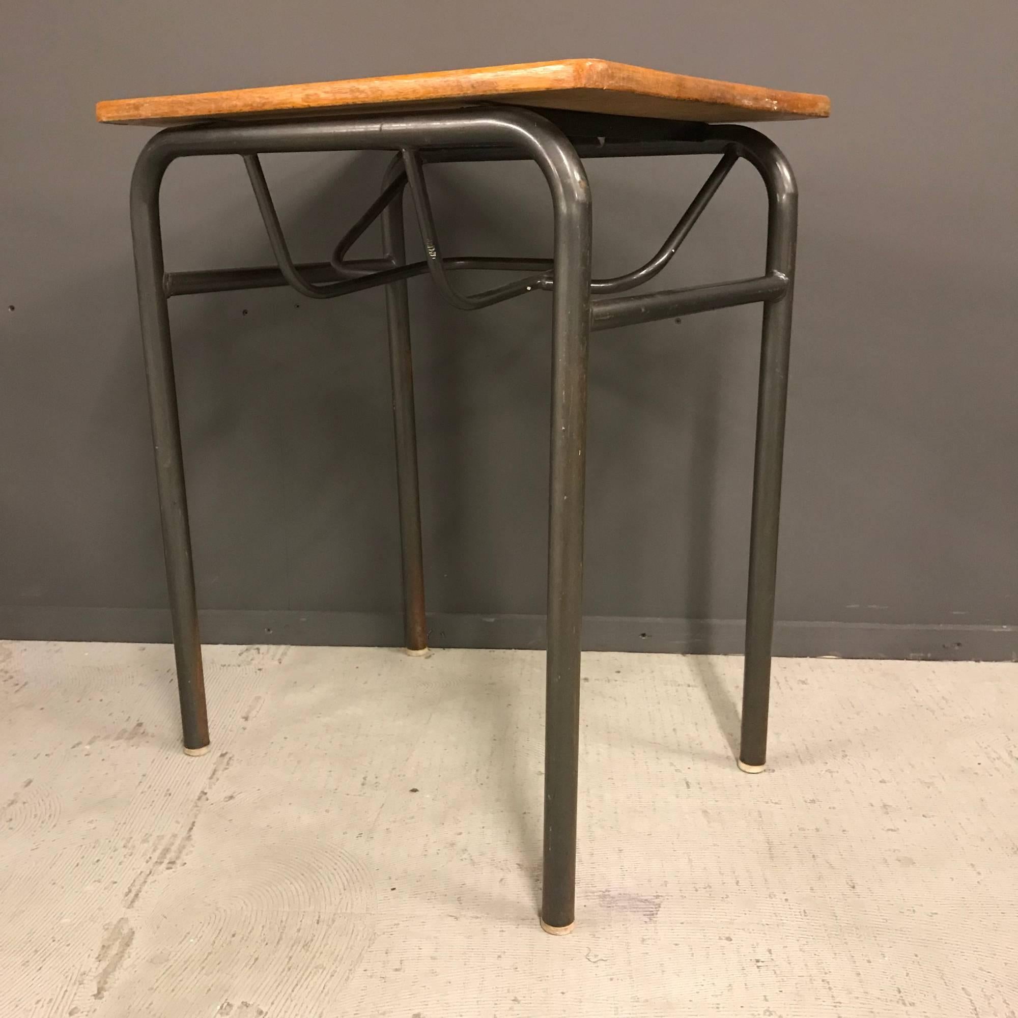 Vintage French school table. Remains in good condition.