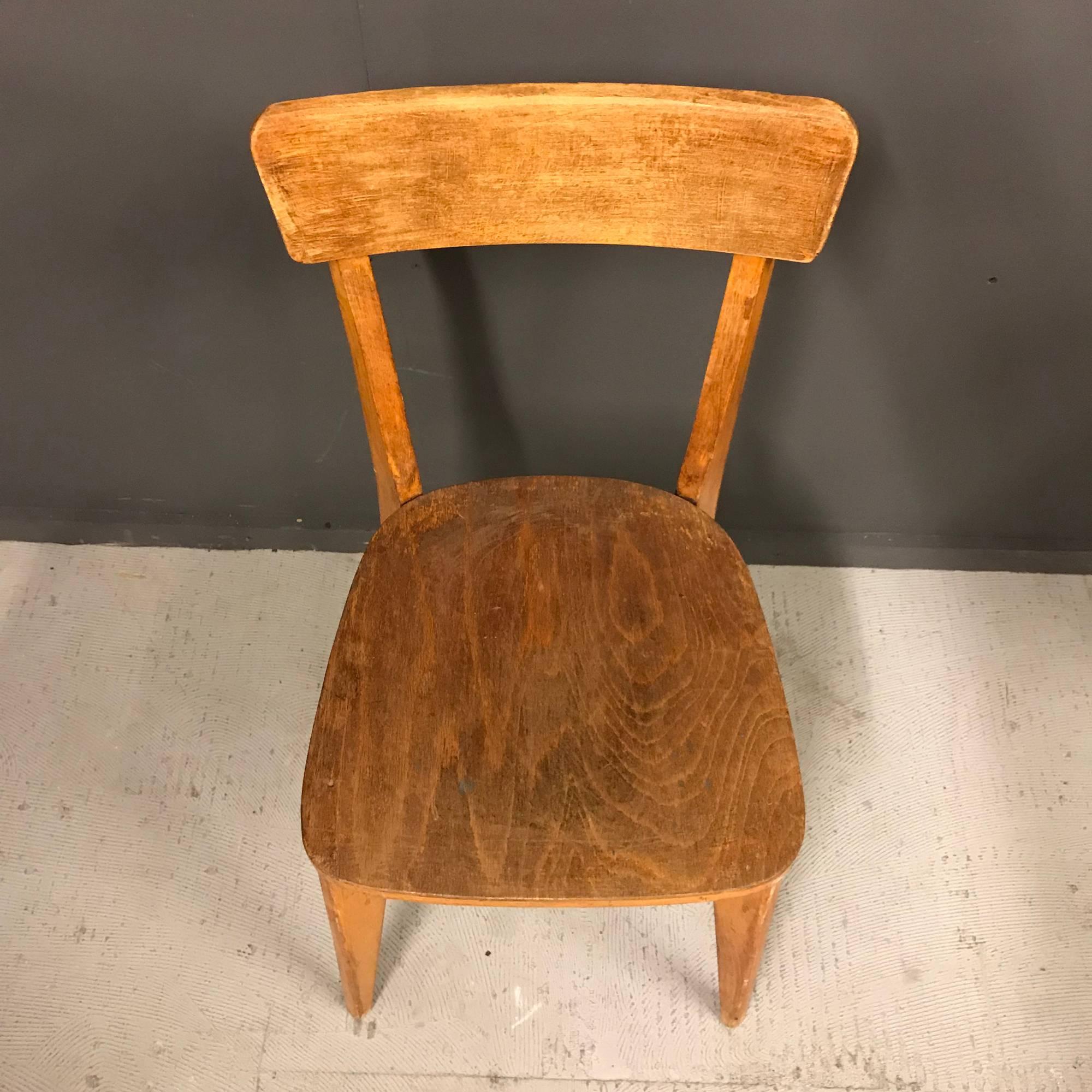 Set of Two Wooden Bistro Chairs In Fair Condition For Sale In Ulft, Gelderland