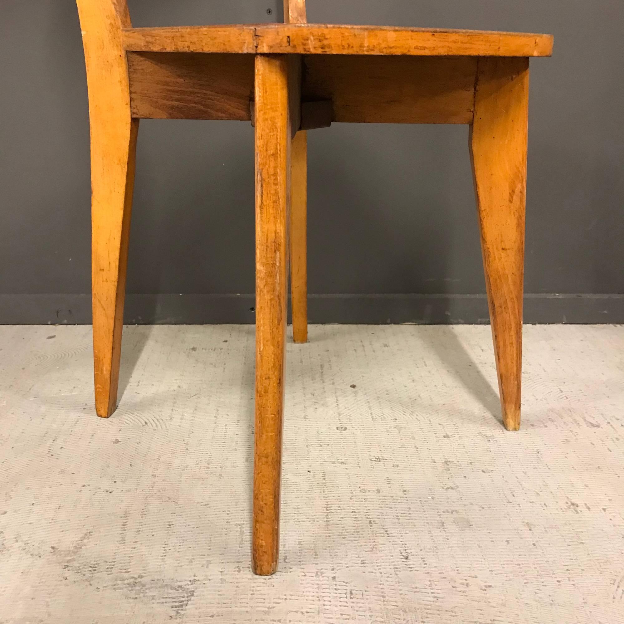 Set of Two Wooden Bistro Chairs For Sale 3