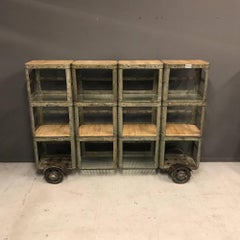 Industrial Shelving Unit with Glass and Oak by Hrdla Design