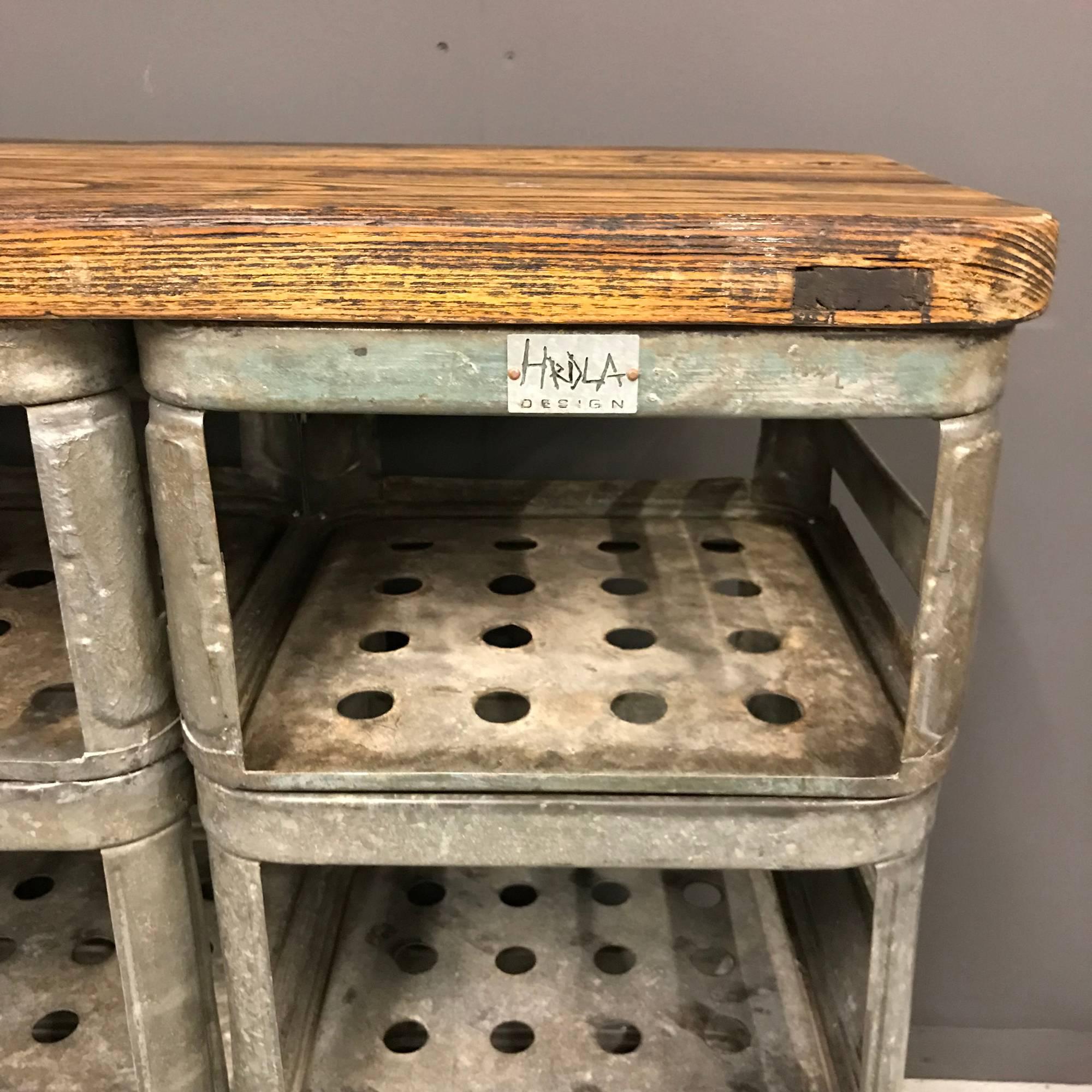 Mid-20th Century Industrial Shelving Unit by Hrdla Design For Sale