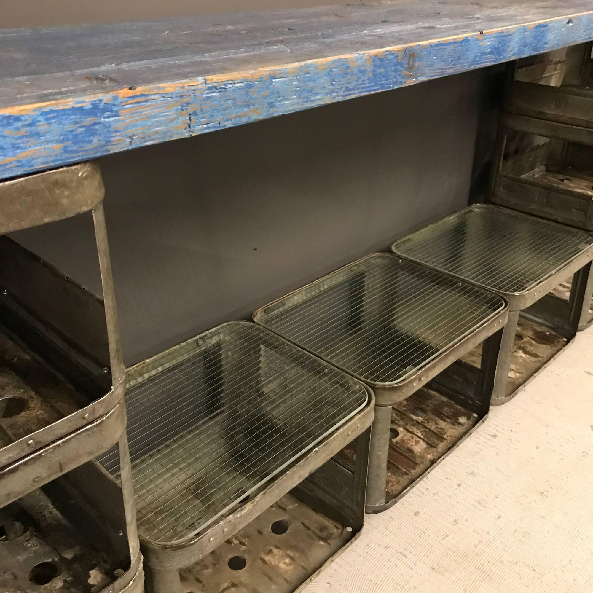 Blue Industrial Shelving Unit by Hrdla Design In Good Condition For Sale In Ulft, Gelderland