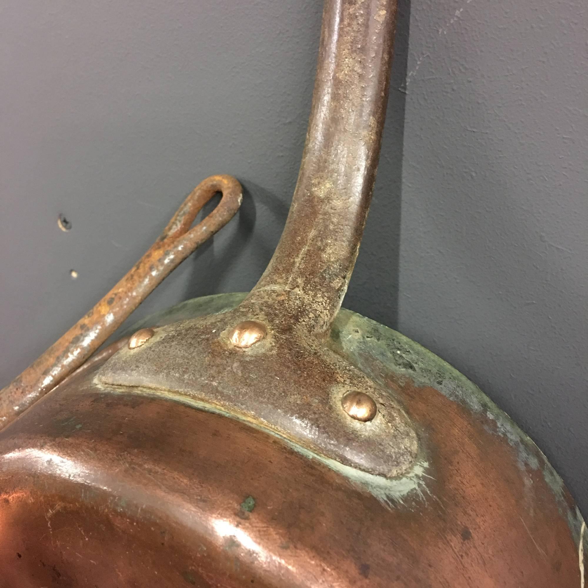 Antique Copper Pans Set of Six 2