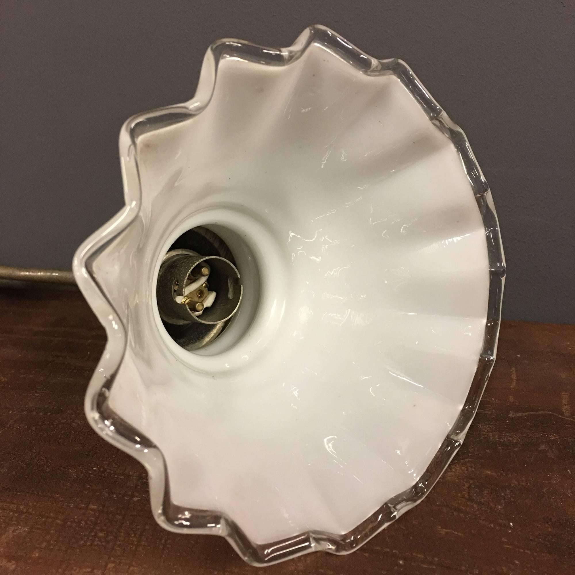 Wall Light Fixture with Opaline Glass Shade For Sale 2