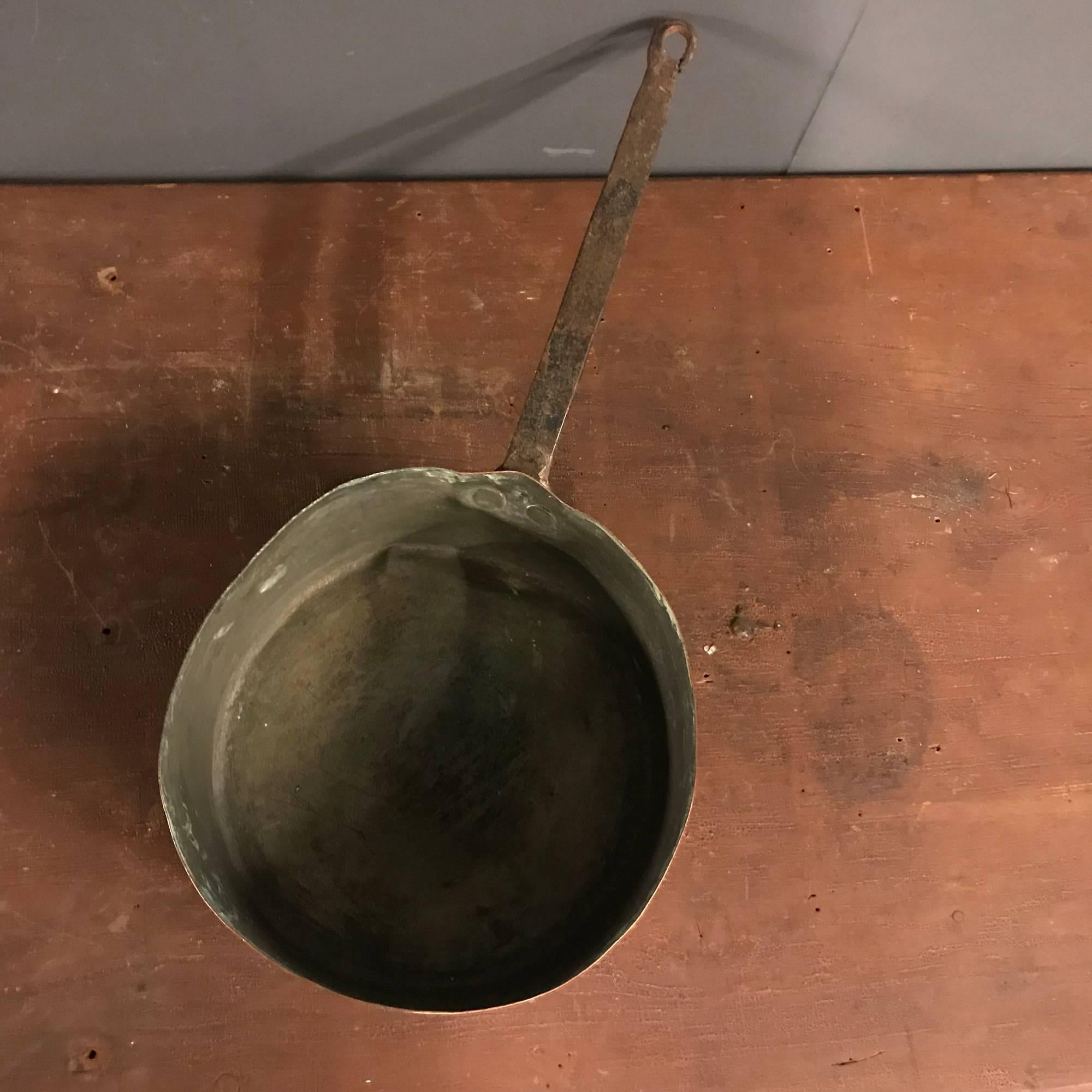 Copper Pan with Lid In Good Condition In Ulft, Gelderland