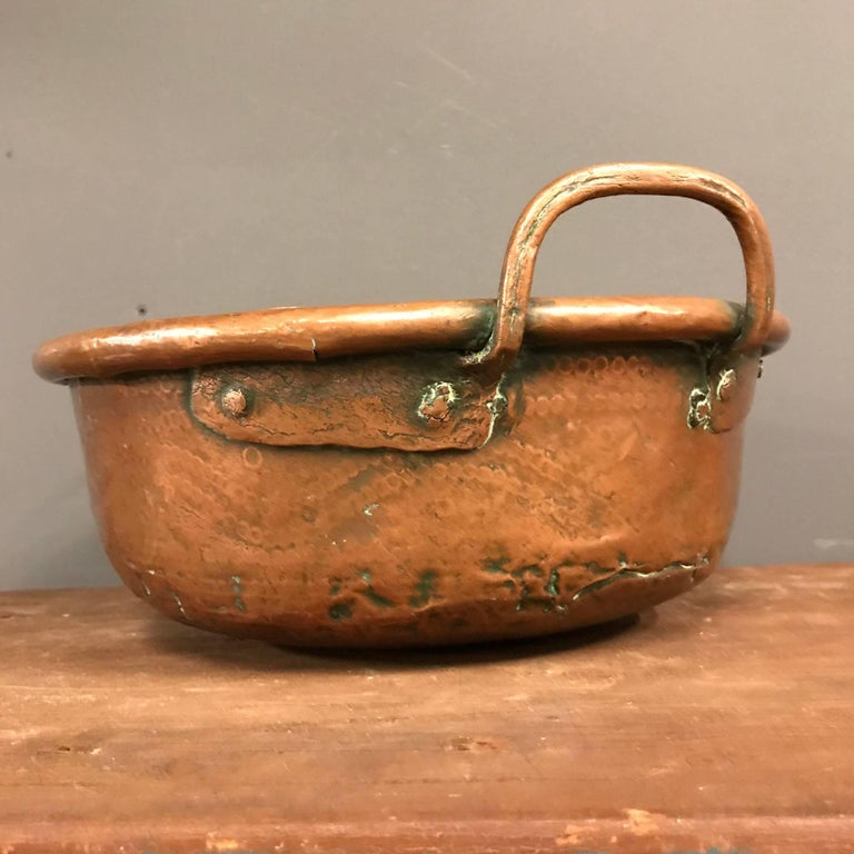 French Hammered Copper Pan For Sale