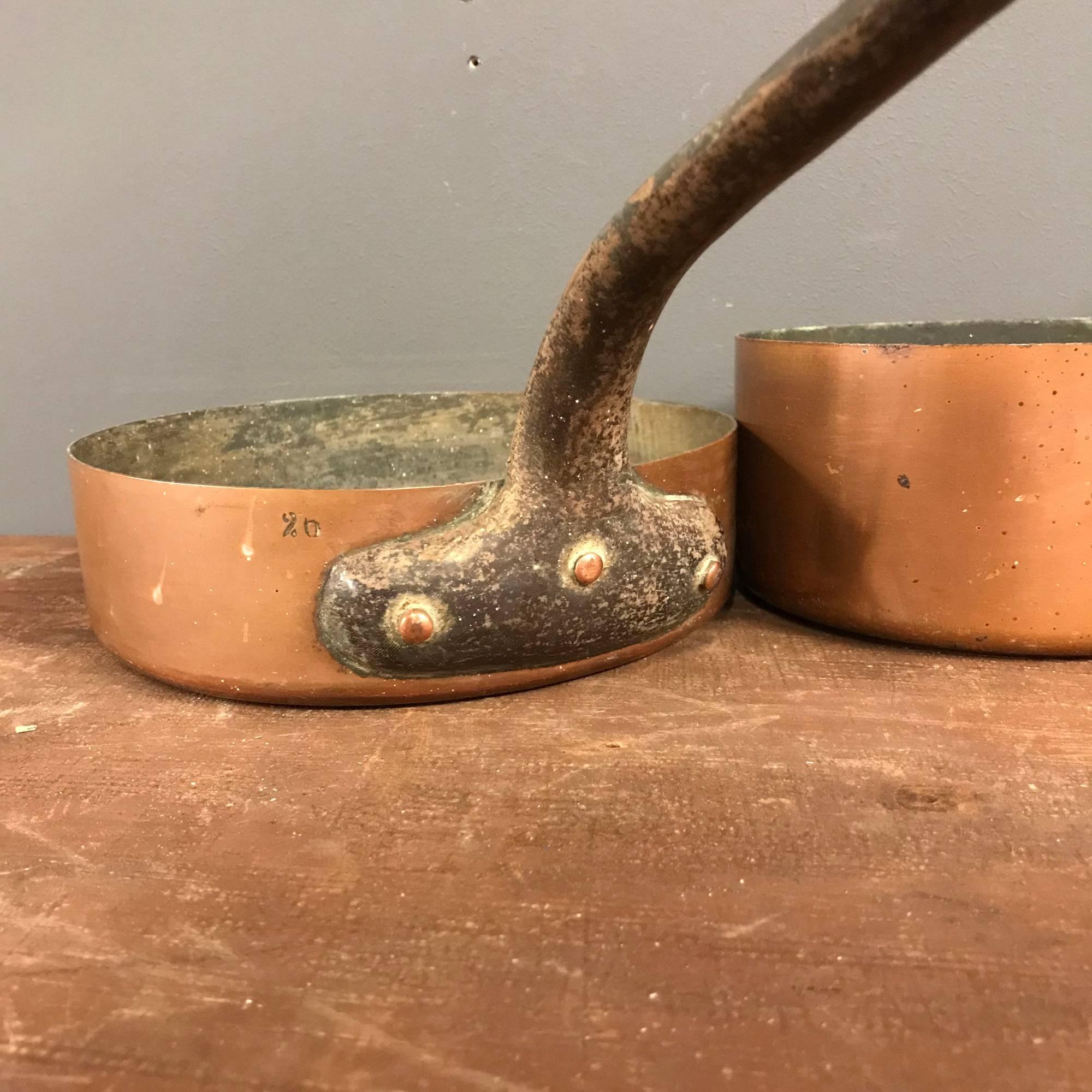 Set of Three Copper Pans 1